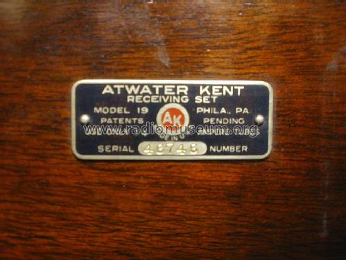 4880 Model 19; Atwater Kent Mfg. Co (ID = 1441058) Radio