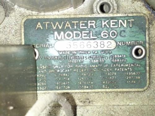 60C Panel ; Atwater Kent Mfg. Co (ID = 1378747) Radio