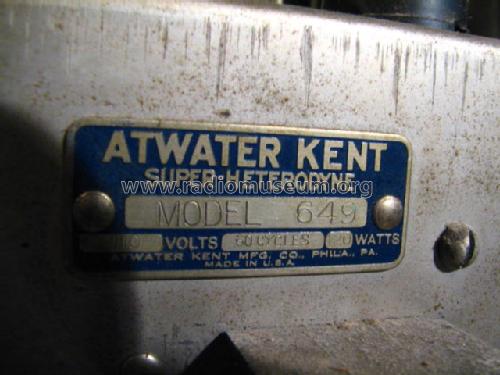 649 ; Atwater Kent Mfg. Co (ID = 369234) Radio