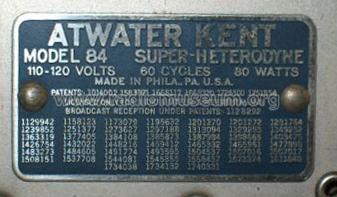 84 Golden Voice; Atwater Kent Mfg. Co (ID = 383311) Radio