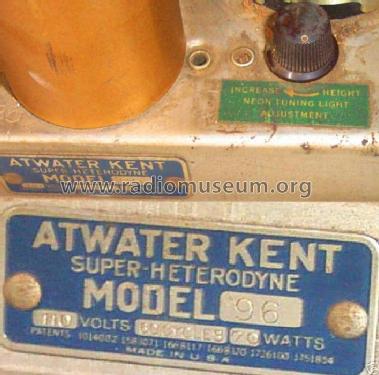 96 Tonebeam Chassis; Atwater Kent Mfg. Co (ID = 360237) Radio