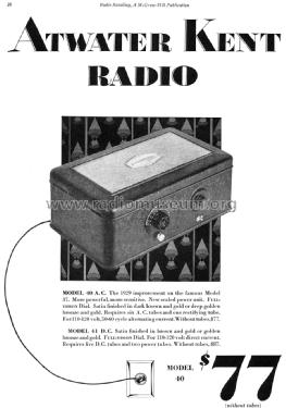9800 Model 40 ; Atwater Kent Mfg. Co (ID = 1337654) Radio