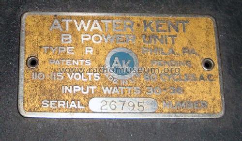 B-Power Unit 8800 Type R; Atwater Kent Mfg. Co (ID = 1100452) A-courant