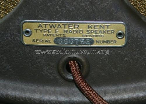 E ; Atwater Kent Mfg. Co (ID = 237366) Parlante