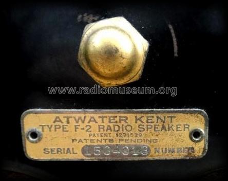 F2 table speaker; Atwater Kent Mfg. Co (ID = 1505870) Parlante