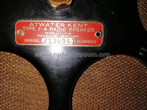 F4 table speaker; Atwater Kent Mfg. Co (ID = 2747096) Speaker-P