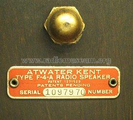 F4A table speaker; Atwater Kent Mfg. Co (ID = 208523) Speaker-P