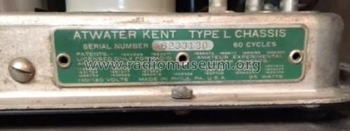 L1 Chassis; Atwater Kent Mfg. Co (ID = 2727801) Radio
