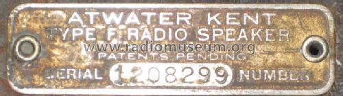 Table Speaker F; Atwater Kent Mfg. Co (ID = 1045270) Speaker-P