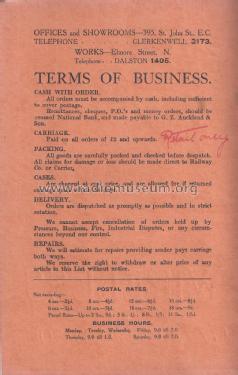 January 1923 G-Z Auckland & Sons Wireless Catalog ; Auckland, G. Z. & (ID = 1536134) Paper