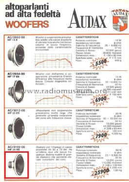 Woofer AC/3102-00 HIF 24 HS; Audax; Montreuil (ID = 3083498) Altavoz-Au