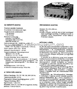 Audio Amplifier AK 302; Audio Kino és (ID = 1474155) Verst/Mix