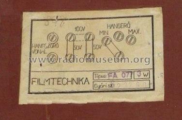 Speaker Box, Filmtechnika FA 077; Rafilm Rádió és (ID = 1059932) Altavoz-Au