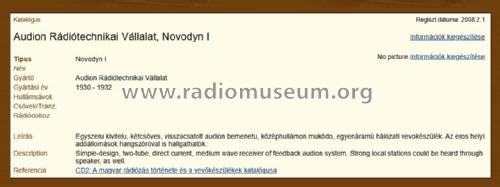 Novodyn I ; Audion (ID = 2563807) Radio