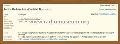 Novodyn II ; Audion (ID = 2563808) Radio