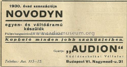 Novodyn III ; Audion (ID = 1818627) Radio