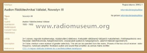 Novodyn III ; Audion (ID = 2563809) Radio