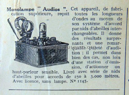 Monolampe No 1145; Au Pigeon Voyageur, (ID = 1803325) Radio