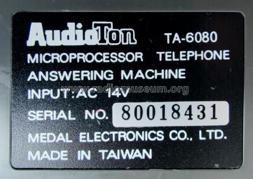 Answering machine TA-6080; AudioTon Grünwald (ID = 2872416) Telefonia