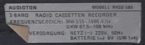 MW-UKW Radio Cassetten Recorder RRSD 585; AudioTon Grünwald (ID = 1746857) Radio