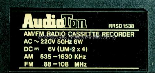 AM/FM Radio Cassette Recorder RRSD 1538; AudioTon Grünwald (ID = 2429116) Radio