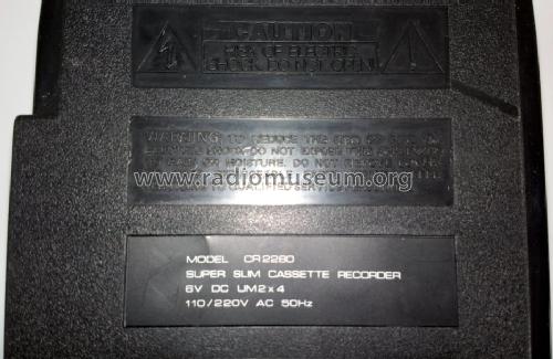 Super Slim Cassette Recorder CR-2280; AudioTon Grünwald (ID = 1671320) Reg-Riprod