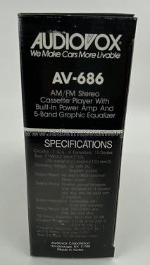AV-686; Audiovox Corporation (ID = 2860681) Car Radio