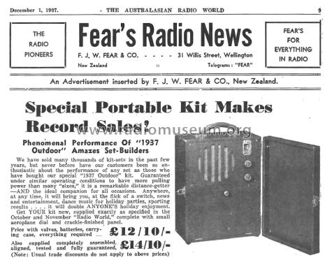 1937 Outdoor Portable Four ; Australasian Radio (ID = 2692950) Radio