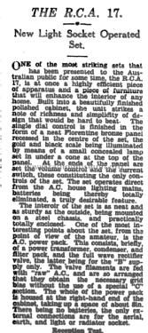 RCA Model 17 ; Australian General (ID = 2680506) Radio