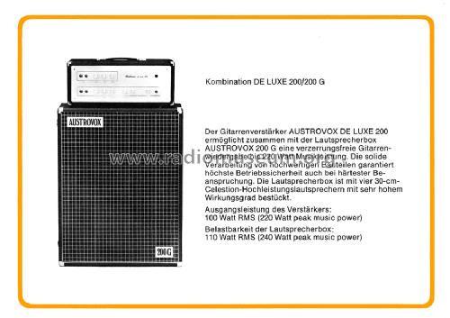 De Luxe 200 ; Austrovox, Wien 7 (ID = 1100024) Ampl/Mixer