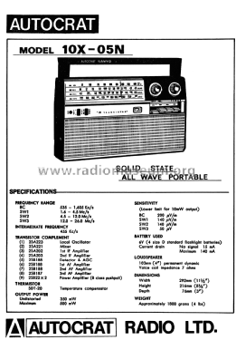Autocrat Sanyo 10 Transistor ; Autocrat Radio Ltd.; (ID = 2980964) Radio