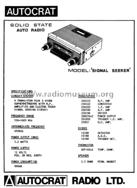 Mosport Signal Seeker ; Autocrat Radio Ltd.; (ID = 2979962) Car Radio