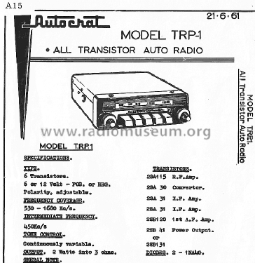 TRP1; Autocrat Radio Ltd.; (ID = 2977408) Autoradio