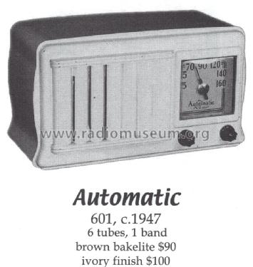 601 ; Automatic Radio Mfg. (ID = 1395875) Radio