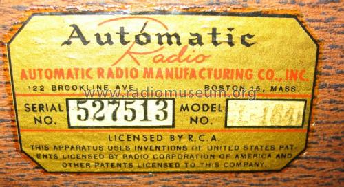 CL-164B ; Automatic Radio Mfg. (ID = 2015823) Radio
