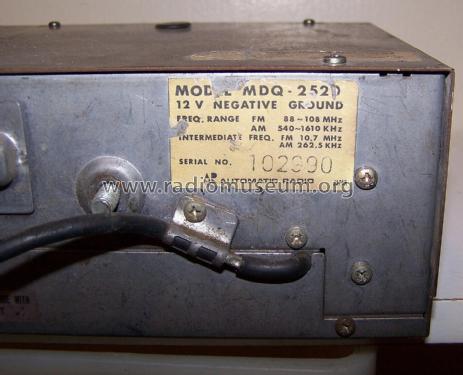 MDQ-2520; Automatic Radio Mfg. (ID = 2888194) Car Radio