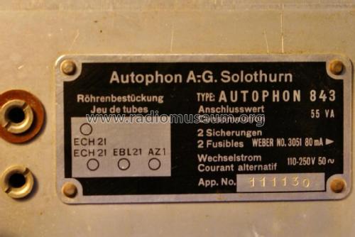 843; Autophon AG inkl. (ID = 1968733) Radio