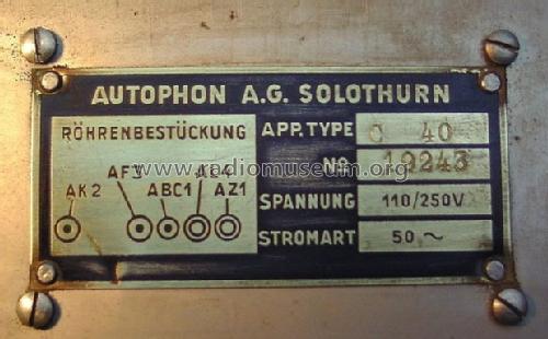 C40 ; Autophon AG inkl. (ID = 706511) Radio