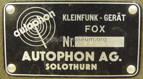 Kleinfunk-Gerät FOX SE-100; Autophon AG inkl. (ID = 2481212) Mil TRX