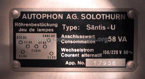 Säntis U ; Autophon AG inkl. (ID = 21299) Radio