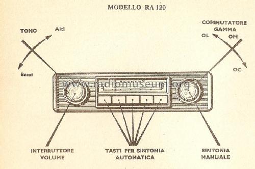 RA120; Autovox SPA; Roma (ID = 650121) Autoradio
