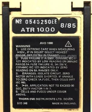 AvoMeter ATR 1000; AVO Ltd.; London (ID = 2146770) Equipment