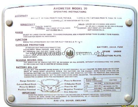 AvoMeter 20; AVO Ltd.; London (ID = 1014937) Equipment