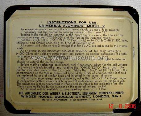 Universal AvoMinor 2; AVO Ltd.; London (ID = 242550) Equipment