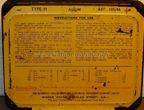 Universal AvoMinor Model 1; AVO Ltd.; London (ID = 318865) Equipment