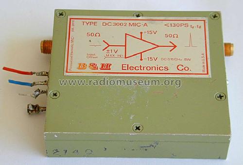 Wide Band Amplifier DC 3002 MIC-A; B&H Electronics Corp (ID = 1499952) RF-Ampl.