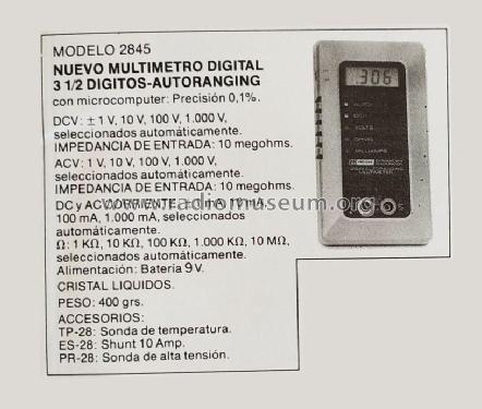 Digital Multimeter 2845; B&K Precision, (ID = 2562484) Equipment