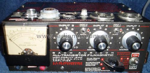 All-Transistor Filmagnetic Sound on Film Amplifier MA-11C; Bach Auricon Inc., (ID = 1246283) Ampl/Mixer