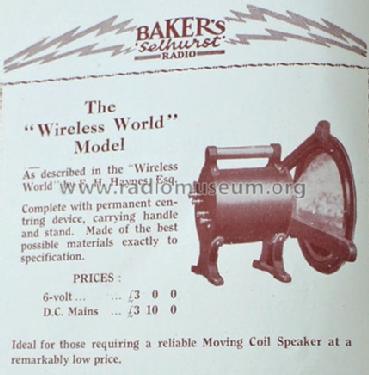 Wireless World W.W.D.; Baker Loudspeaker (ID = 1703754) Speaker-P