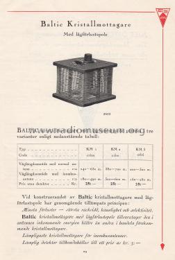 Kristallmottagare - Crystal Receiver KM1, KM2, KM3; Baltic; Stockholm (ID = 2229908) Detektor